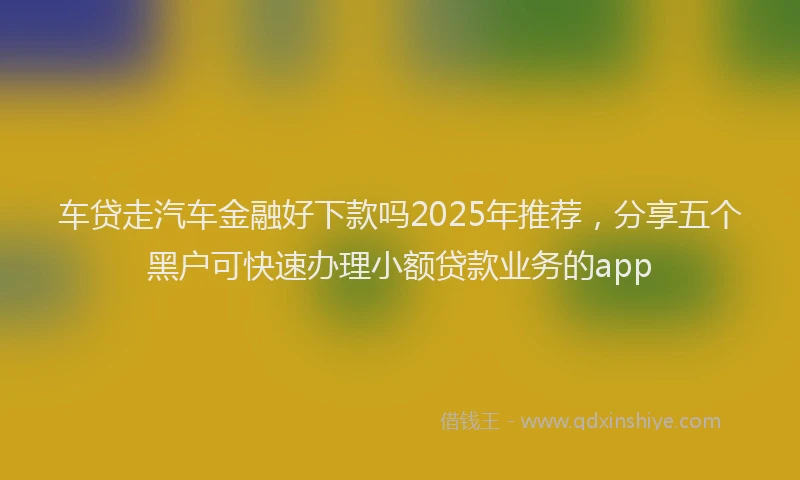 车贷走汽车金融好下款吗2025年推荐，分享五个黑户可快速办理小额贷款业务的app