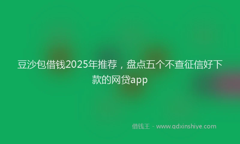 豆沙包借钱2025年推荐，盘点五个不查征信好下款的网贷app