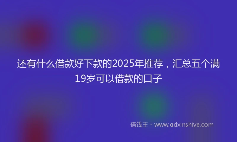 还有什么借款好下款的2025年推荐，汇总五个满19岁可以借款的口子