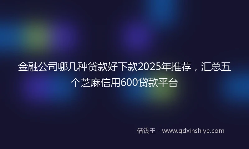 金融公司哪几种贷款好下款2025年推荐，汇总五个芝麻信用600贷款平台