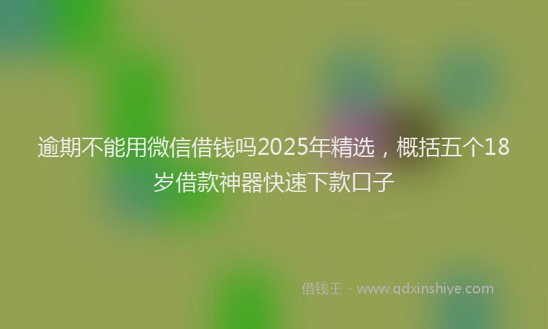 逾期不能用微信借钱吗2025年精选，概括五个18岁借款神器快速下款口子