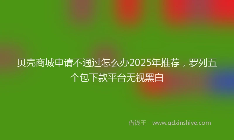 贝壳商城申请不通过怎么办2025年推荐，罗列五个包下款平台无视黑白