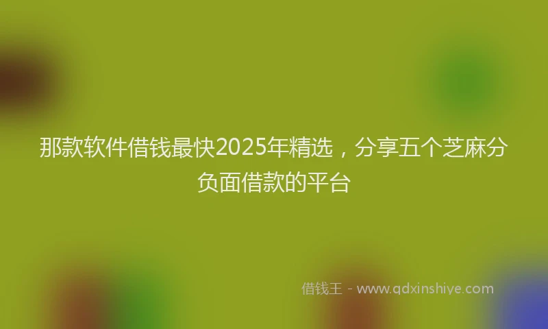 那款软件借钱最快2025年精选，分享五个芝麻分负面借款的平台