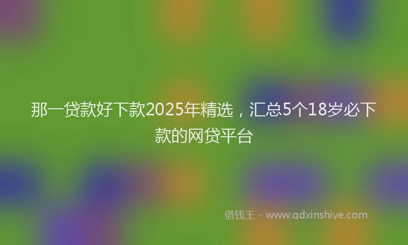 那一贷款好下款2025年精选，汇总5个18岁必下款的网贷平台