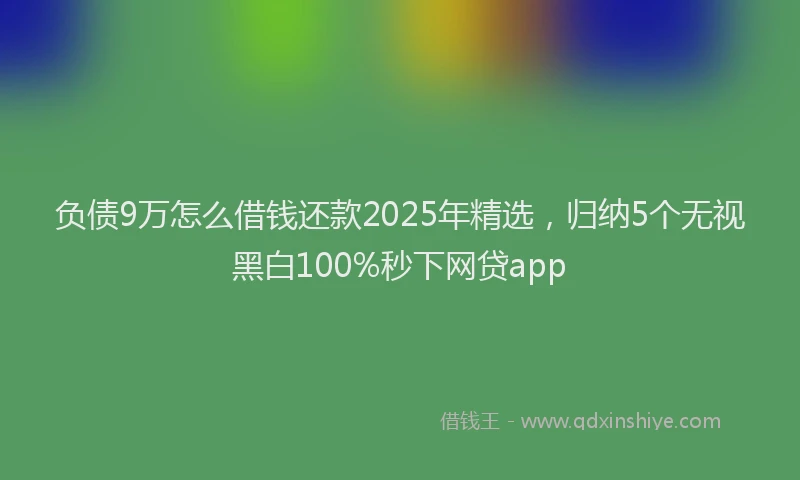 负债9万怎么借钱还款2025年精选，归纳5个无视黑白100%秒下网贷app