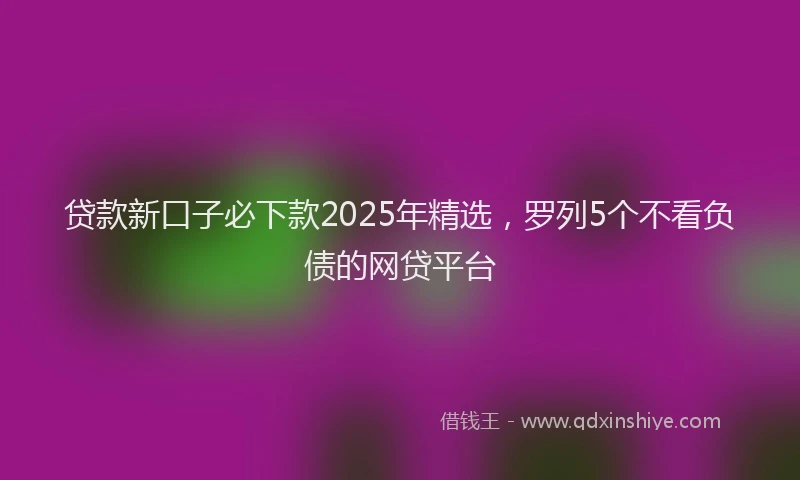 贷款新口子必下款2025年精选，罗列5个不看负债的网贷平台
