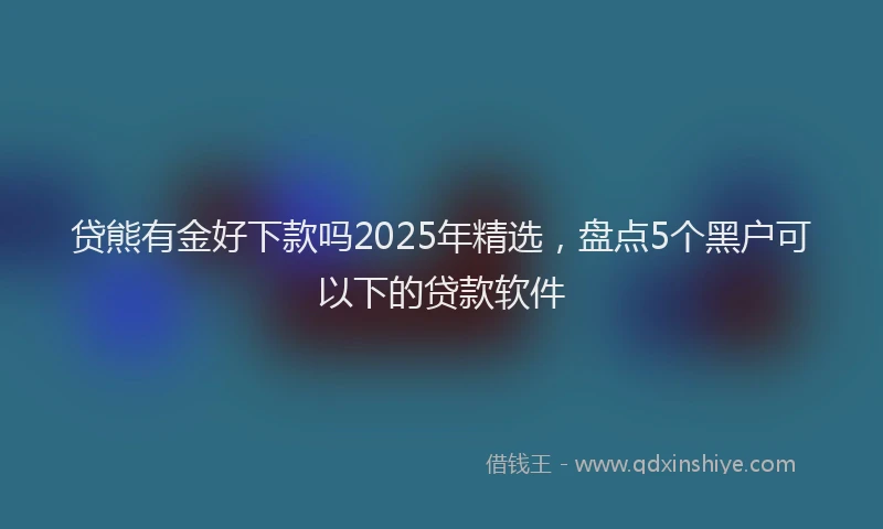 贷熊有金好下款吗2025年精选，盘点5个黑户可以下的贷款软件