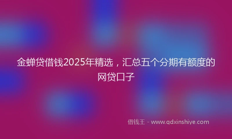 金蝉贷借钱2025年精选，汇总五个分期有额度的网贷口子