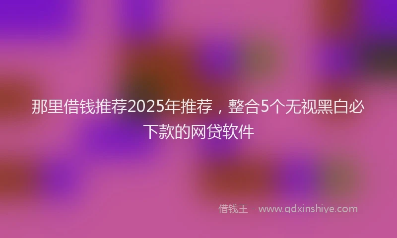 那里借钱推荐2025年推荐，整合5个无视黑白必下款的网贷软件