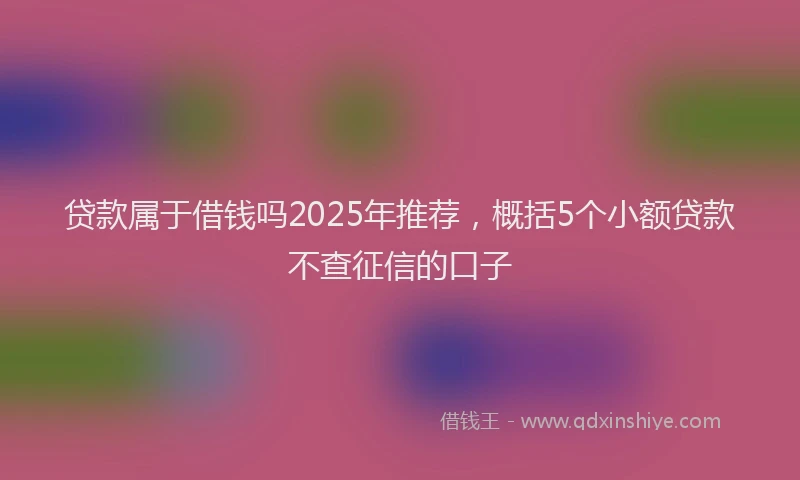 贷款属于借钱吗2025年推荐，概括5个小额贷款不查征信的口子