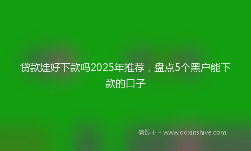 贷款娃好下款吗2025年推荐，盘点5个黑户能下款的口子
