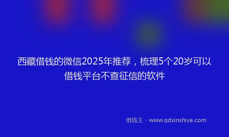 西藏借钱的微信2025年推荐，梳理5个20岁可以借钱平台不查征信的软件
