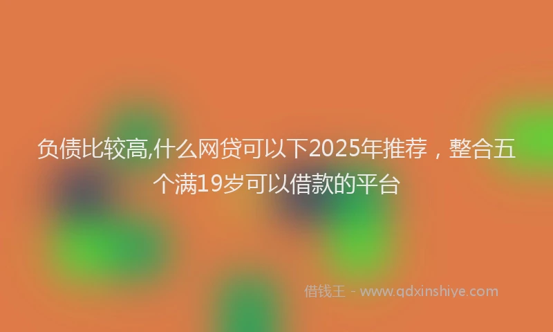 负债比较高,什么网贷可以下2025年推荐，整合五个满19岁可以借款的平台