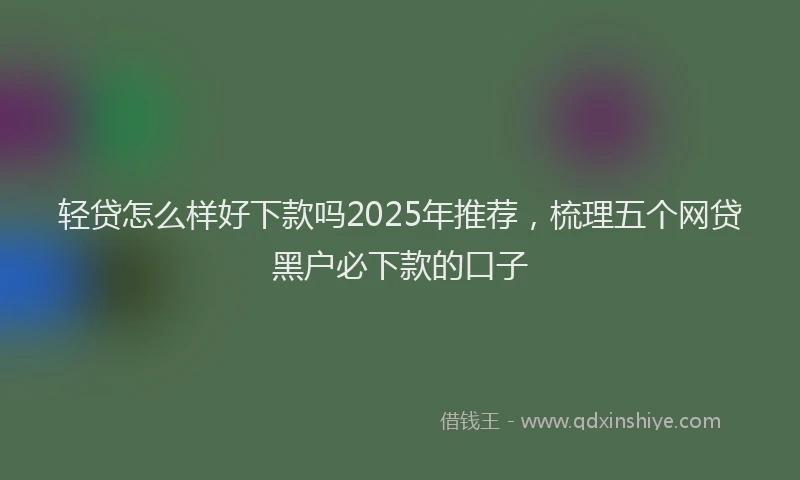 轻贷怎么样好下款吗2025年推荐，梳理五个网贷黑户必下款的口子