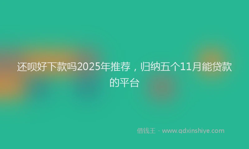 还呗好下款吗2025年推荐，归纳五个11月能贷款的平台
