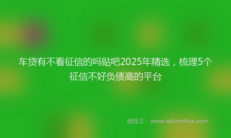 车贷有不看征信的吗贴吧2025年精选，梳理5个征信不好负债高的平台