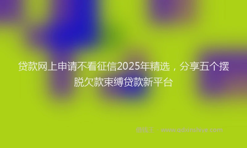 贷款网上申请不看征信2025年精选，分享五个摆脱欠款束缚贷款新平台