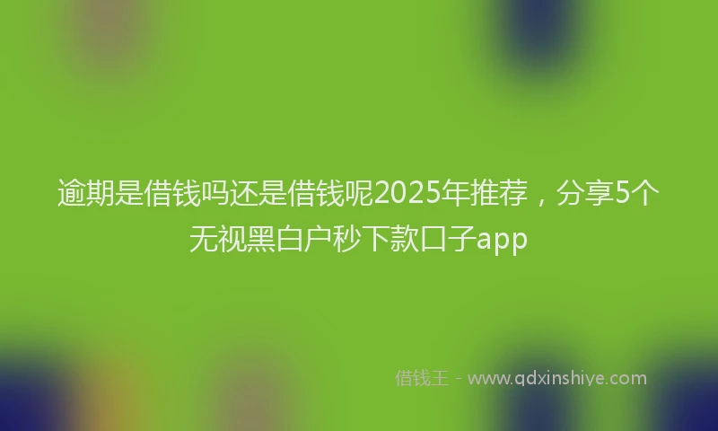 逾期是借钱吗还是借钱呢2025年推荐，分享5个无视黑白户秒下款口子app