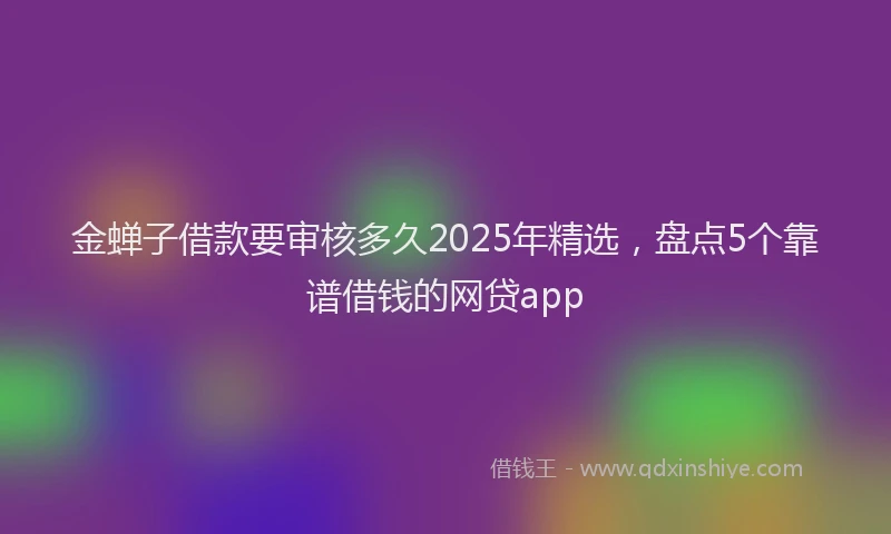 金蝉子借款要审核多久2025年精选，盘点5个靠谱借钱的网贷app