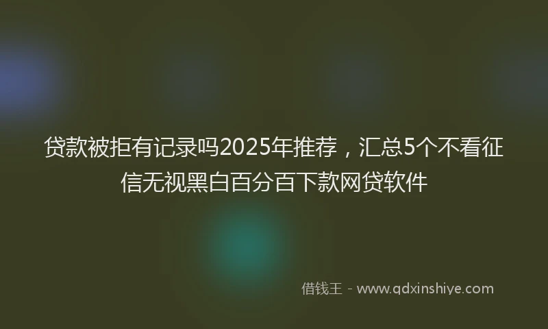 贷款被拒有记录吗2025年推荐，汇总5个不看征信无视黑白百分百下款网贷软件