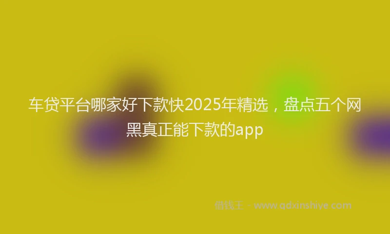 车贷平台哪家好下款快2025年精选，盘点五个网黑真正能下款的app