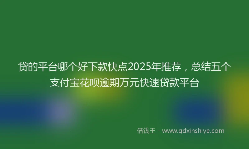 贷的平台哪个好下款快点2025年推荐，总结五个支付宝花呗逾期万元快速贷款平台