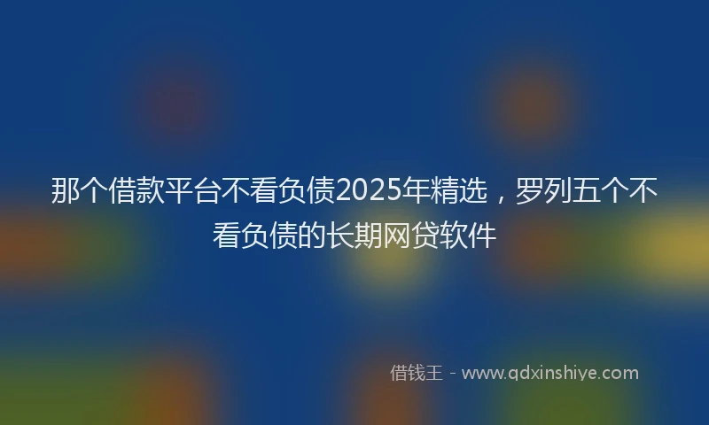 那个借款平台不看负债2025年精选，罗列五个不看负债的长期网贷软件