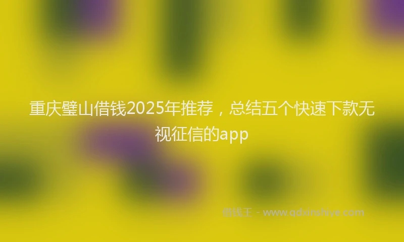 重庆璧山借钱2025年推荐，总结五个快速下款无视征信的app