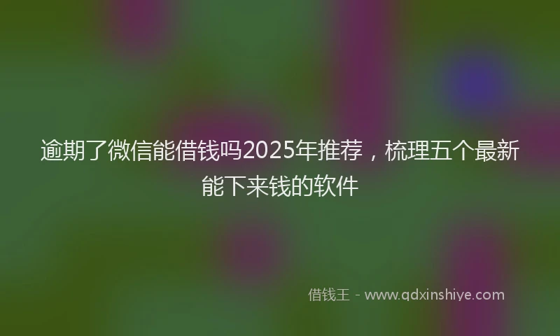 逾期了微信能借钱吗2025年推荐，梳理五个最新能下来钱的软件