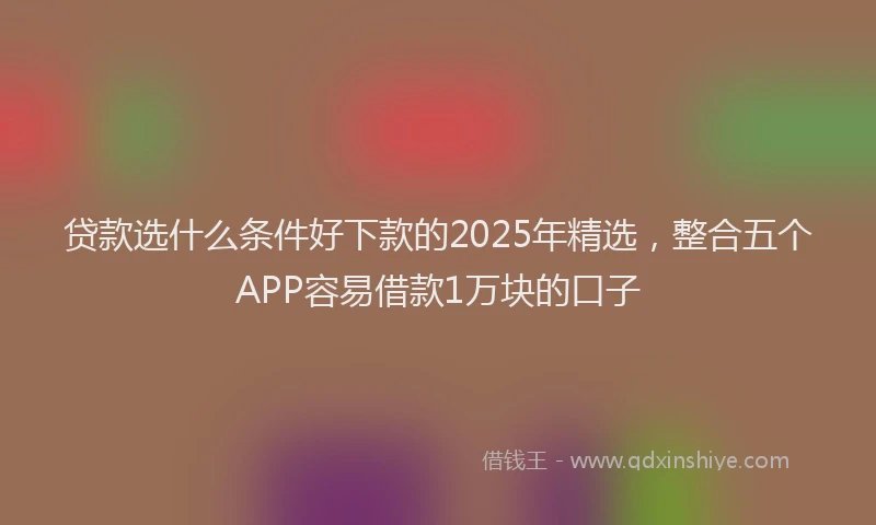 贷款选什么条件好下款的2025年精选，整合五个APP容易借款1万块的口子