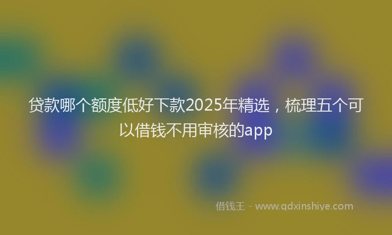 贷款哪个额度低好下款2025年精选，梳理五个可以借钱不用审核的app
