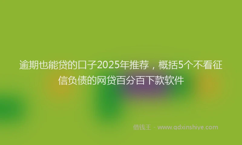 逾期也能贷的口子2025年推荐，概括5个不看征信负债的网贷百分百下款软件