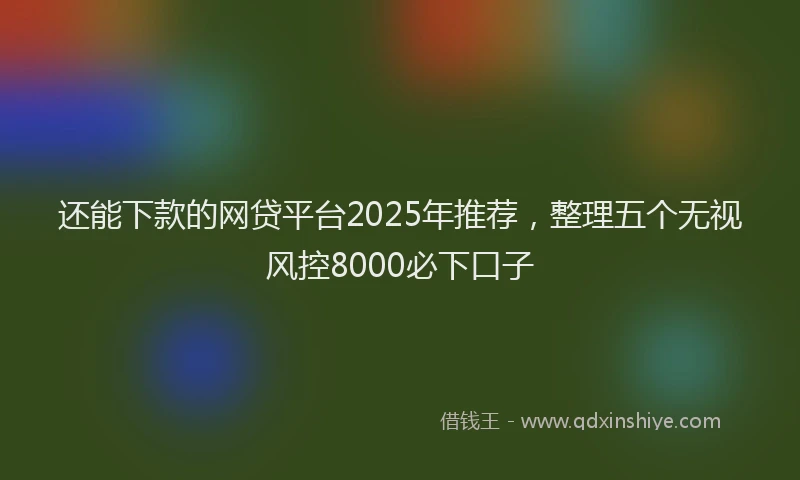 还能下款的网贷平台2025年推荐，整理五个无视风控8000必下口子
