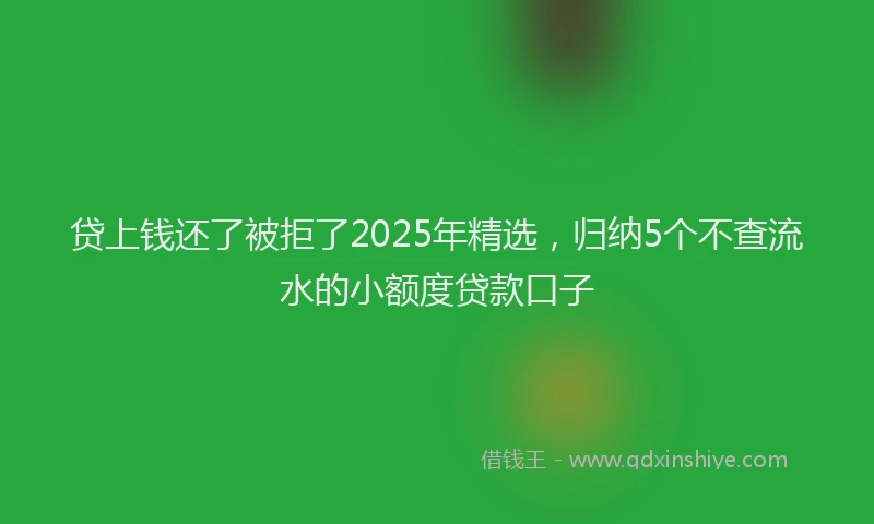贷上钱还了被拒了2025年精选，归纳5个不查流水的小额度贷款口子