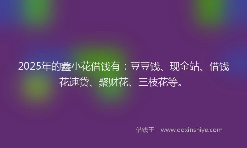 2025年的鑫小花借钱有：豆豆钱、现金站、借钱花速贷、聚财花、三枝花等。