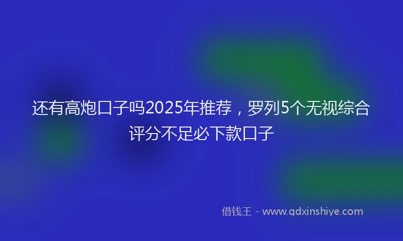 还有高炮口子吗2025年推荐，罗列5个无视综合评分不足必下款口子