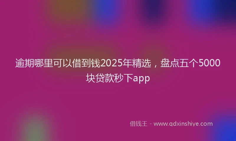 逾期哪里可以借到钱2025年精选，盘点五个5000块贷款秒下app