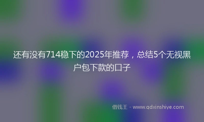 还有没有714稳下的2025年推荐，总结5个无视黑户包下款的口子