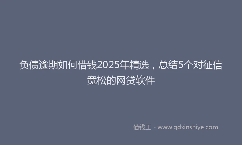 负债逾期如何借钱2025年精选，总结5个对征信宽松的网贷软件