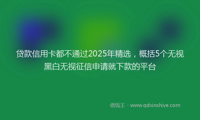 贷款信用卡都不通过2025年精选，概括5个无视黑白无视征信申请就下款的平台