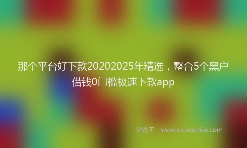 那个平台好下款20202025年精选，整合5个黑户借钱0门槛极速下款app