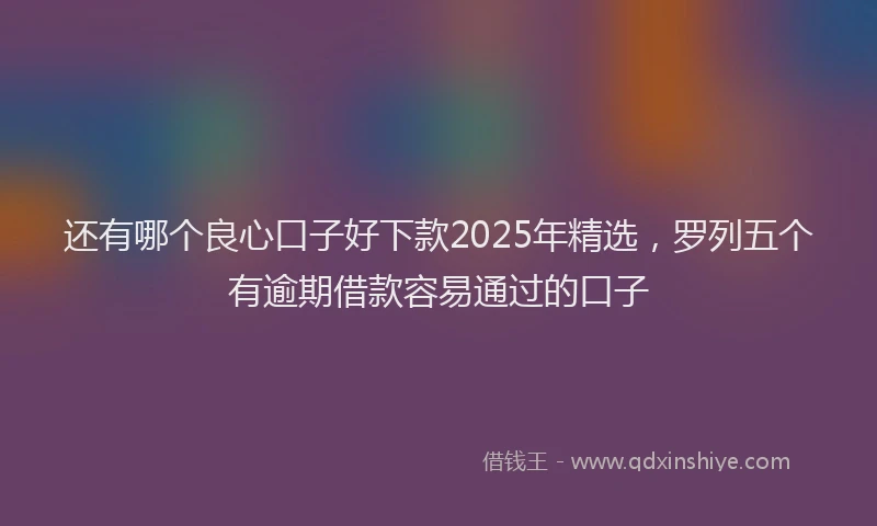 还有哪个良心口子好下款2025年精选，罗列五个有逾期借款容易通过的口子