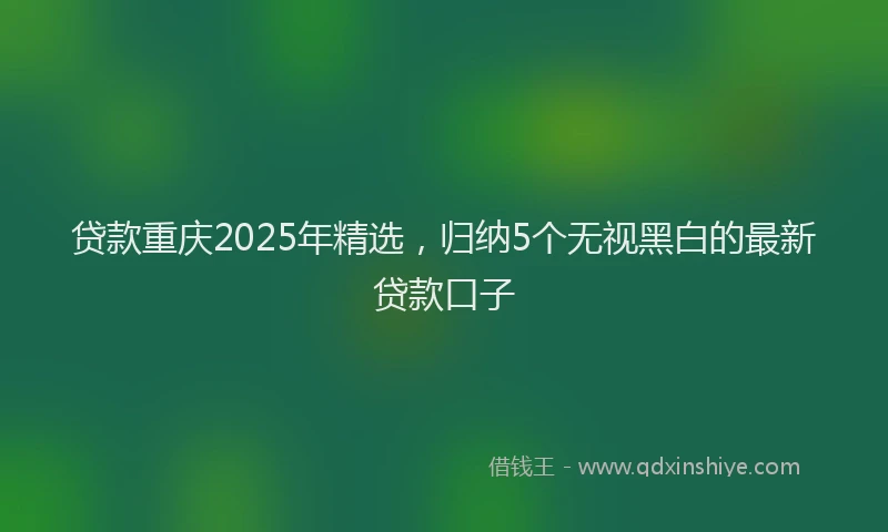 贷款重庆2025年精选，归纳5个无视黑白的最新贷款口子