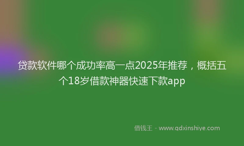 贷款软件哪个成功率高一点2025年推荐，概括五个18岁借款神器快速下款app