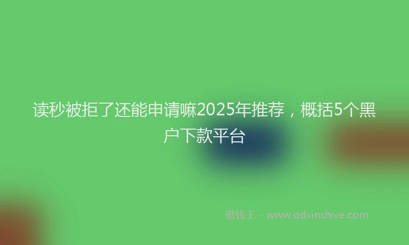 读秒被拒了还能申请嘛2025年推荐，概括5个黑户下款平台
