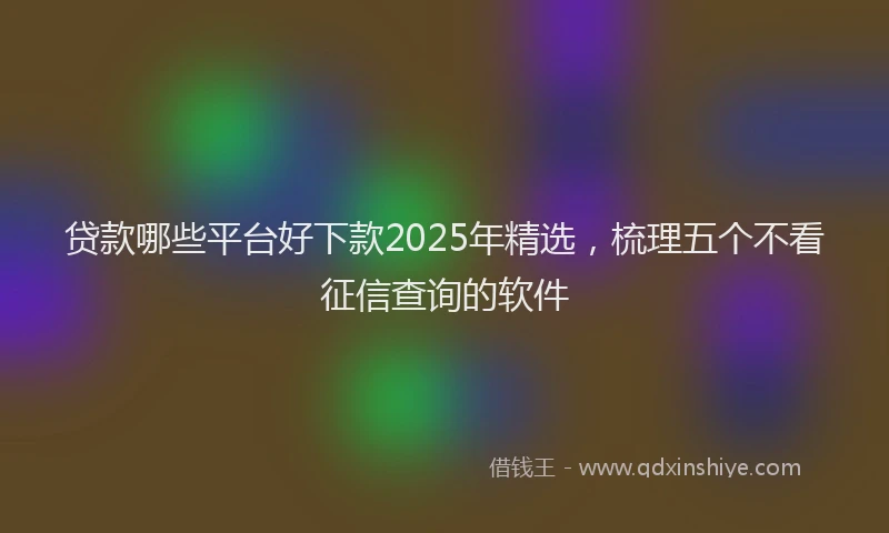贷款哪些平台好下款2025年精选，梳理五个不看征信查询的软件