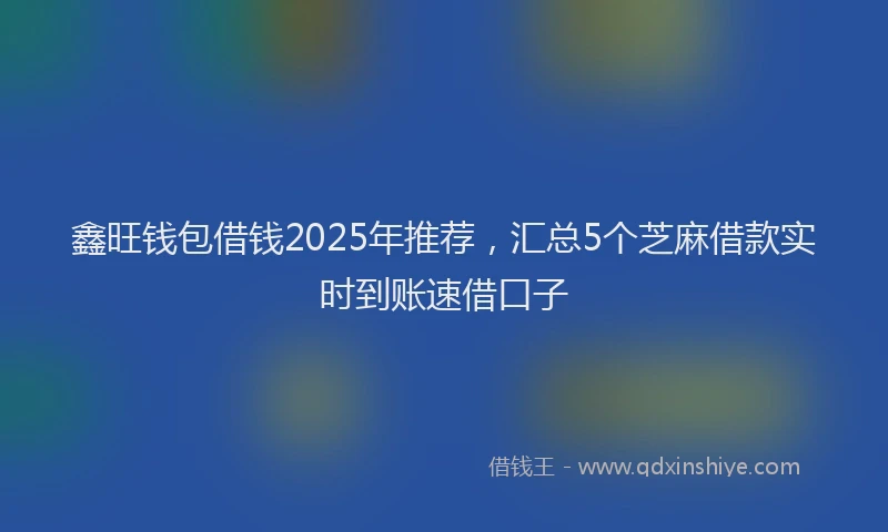鑫旺钱包借钱2025年推荐，汇总5个芝麻借款实时到账速借口子