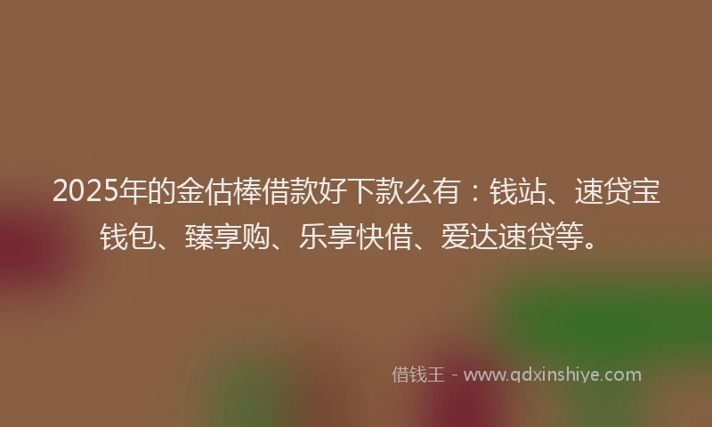 2025年的金估棒借款好下款么有：钱站、速贷宝钱包、臻享购、乐享快借、爱达速贷等。