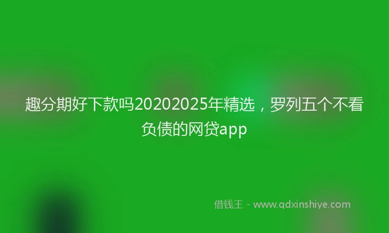 趣分期好下款吗20202025年精选，罗列五个不看负债的网贷app