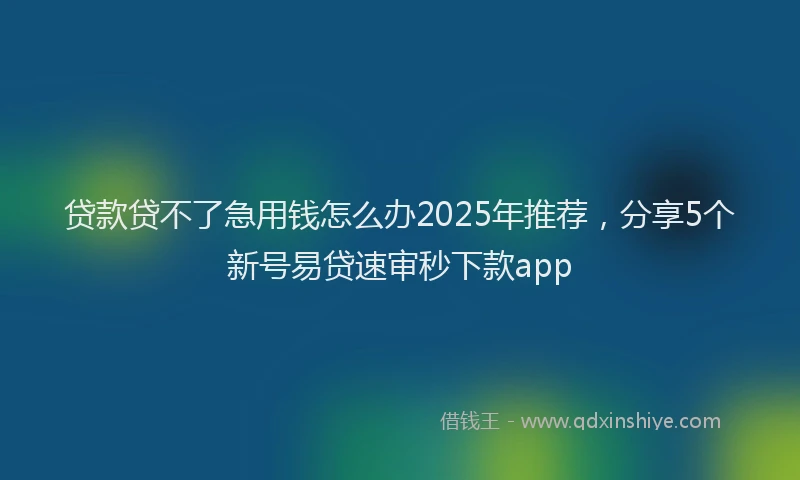 贷款贷不了急用钱怎么办2025年推荐，分享5个新号易贷速审秒下款app
